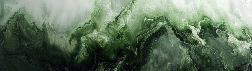 Obraz premium Dynamic abstract background of green oil paint strokes, can be utilized for printed materials such as brochures, flyers, and business cards.