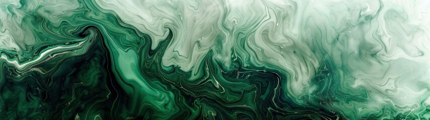 Fototapeta premium Dynamic abstract background of green oil paint strokes, can be utilized for printed materials such as brochures, flyers, and business cards.