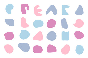 Abstract boho shapes, trendy modern organic stains silhouettes,nature simple aesthetic elements.Modern contemporary collage, various cute blobs.Isolated. Vector illustration.