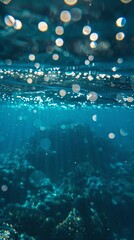 blue blurry underwater bokeh