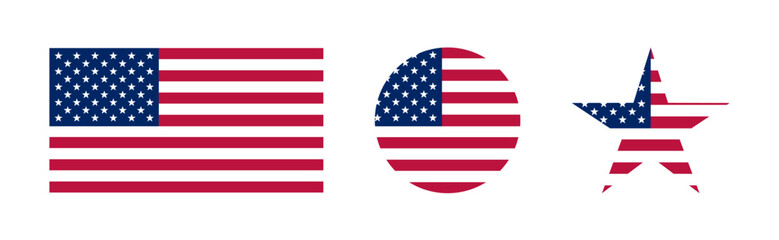 Flag USA. Memorial day. Banner in flat style. Vector illustration