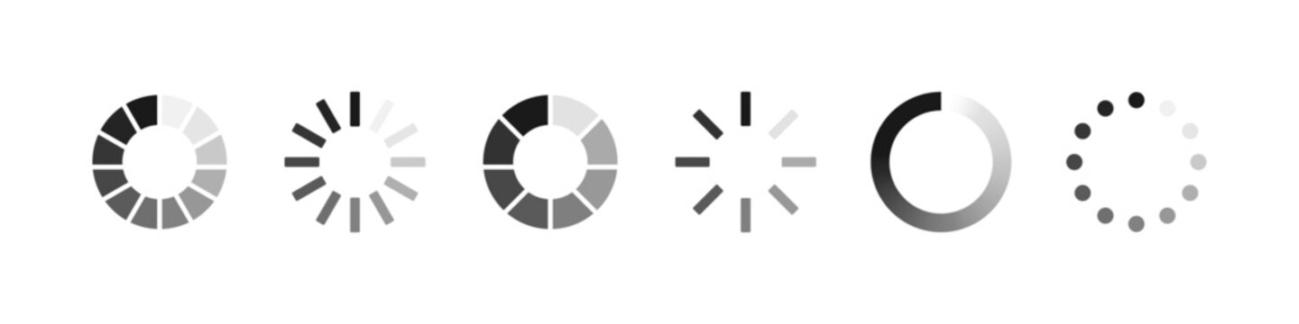 Loading icon set. Load sign on white background. Download, Upload. Vector