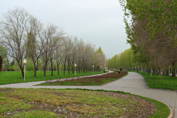 Almaty City Kazakhstan 29 April 2024. First President's Park