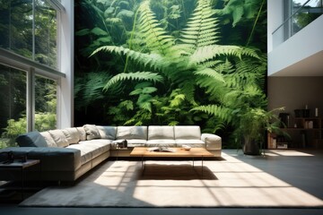 Ferns in a modern interior setting.