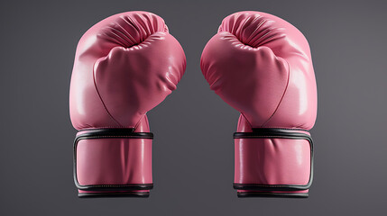 Pink woman's boxing  gloves isolated on a grey background - Powered by Adobe
