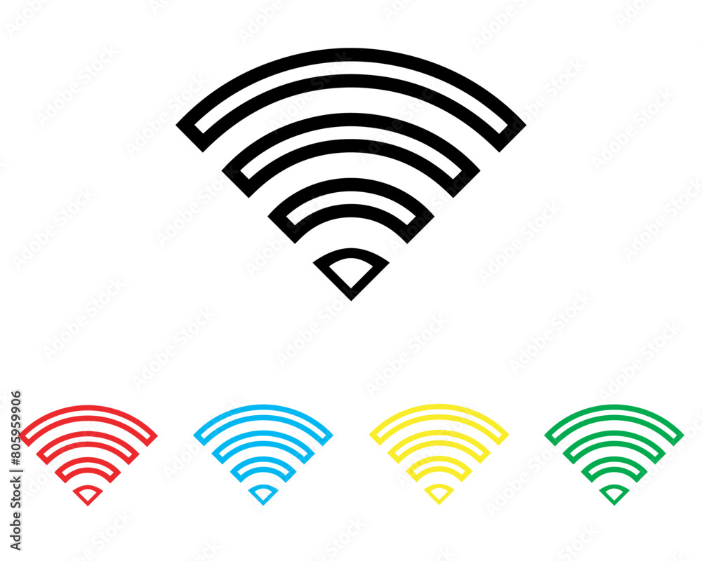 Fototapete wi fi icon vector. wireless icon sign symbol in trendy flat style. set elements in colored icons. wi