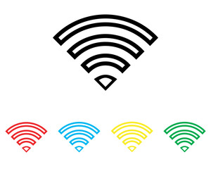 Wi Fi icon vector. Wireless icon sign symbol in trendy flat style. Set elements in colored icons. Wifi vector icon illustration isolated on white background