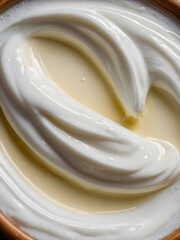 Sensory Temptation, Top-Down View of Silky White Natural Vanilla Yogurt