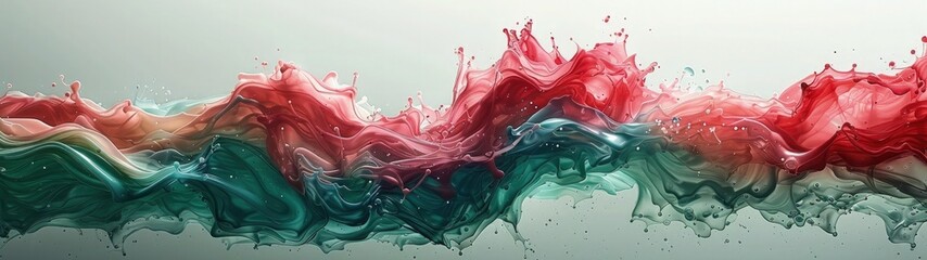 Dynamic abstract background with a mixture of green and pink oil paint strokes, can be utilized for printed materials such as brochures, flyers, and business cards.