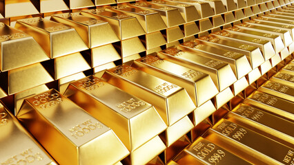 Stack Of Gold Bullion Bars