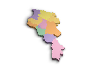 3d Armenia color map illustration white background isolate