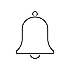 A simple notification outline icon in the form of a bell