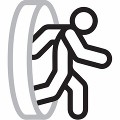 panel man running vector icon