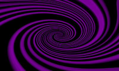 Purple color swirl on a black background. Abstract vortex illustration