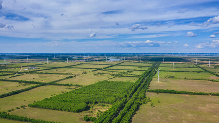 Aerial photography pastoral style village nature