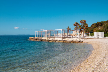 Beautiful landscape of the beach and sea in the Split in Croatia | Piękny krajobraz plaży i morza...