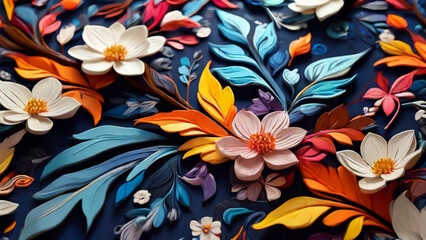 geometrical dupatta design with textured flower background
