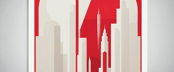 illustrazione con elementi geometrici a tema astratto contemporaneo