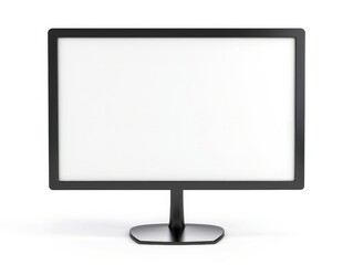 Monitor Computer. White Blank Screen Display Isolated on Background