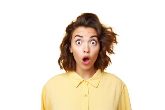 Surprised Woman Screaming in Shock