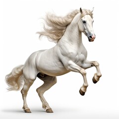 Obraz na płótnie Canvas jumping horse isolated on white background
