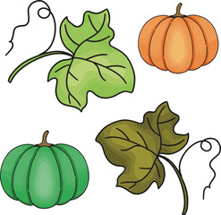 pumpkin and leaves