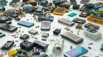 electronic waste like old phones and batteries, recycling electronics