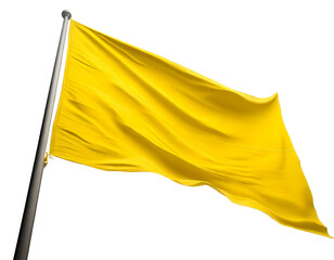 gelbe Flagge isoliert auf weißen Hintergrund, Freisteller