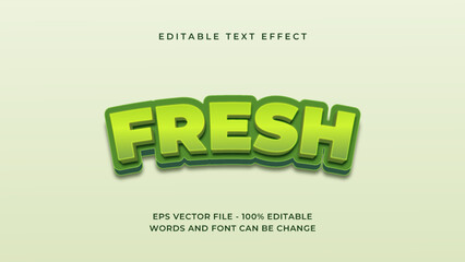 Fresh green editable text effect premium, 3d style.