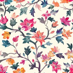 vector seamless patterns of flowers, shangrila