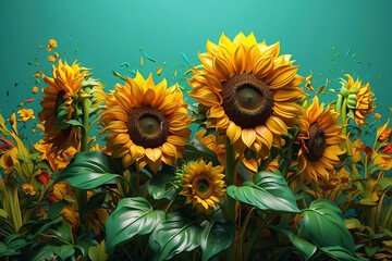 Very beautiful sunflowers