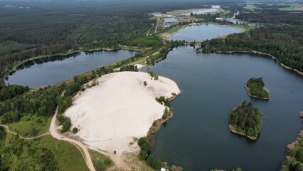 Żwirownia, piasek, woda, Gryżyce, Polska