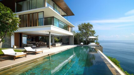 Luxury Architecture: Modern House Design Stages with Exterior and Swimming Pool