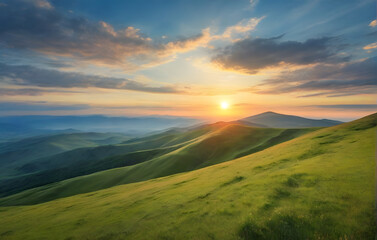 Fototapeta premium sunset in the mountains