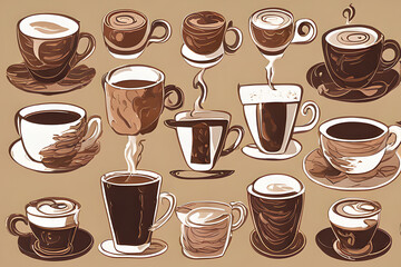 seamless pattern with cups
