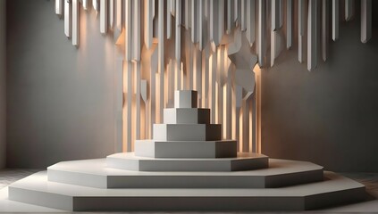 Naklejka premium geometric light podium 3d background