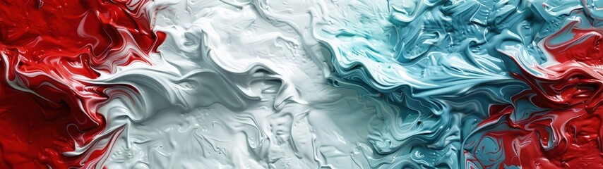 Obraz premium Dynamic abstract background with a mixture of red and blue oil paint strokes, can be utilized for printed materials such as brochures, flyers, and business cards.