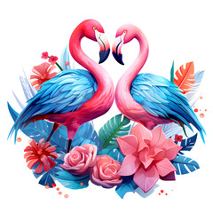 Obraz premium two pink flamingos