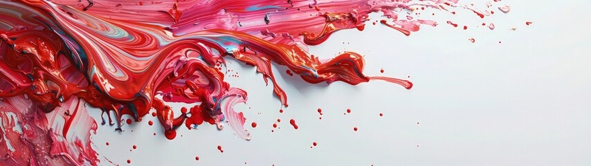 Dynamic abstract background with a mixture of red and blue oil paint strokes, can be utilized for printed materials such as brochures, flyers, and business cards.