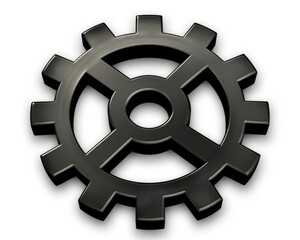 Cog Wheel Settings Icon: Gear and Industry Symbol for Business Technology
