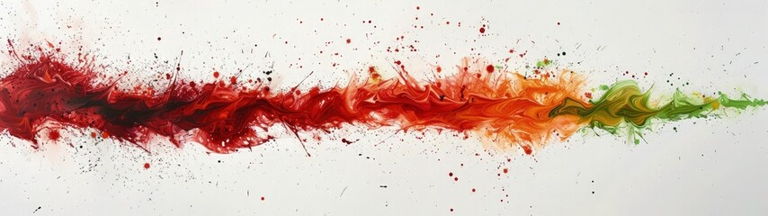 Dynamic abstract background with a mixture of red and green oil paint strokes, can be utilized for printed materials such as brochures, flyers, and business cards.