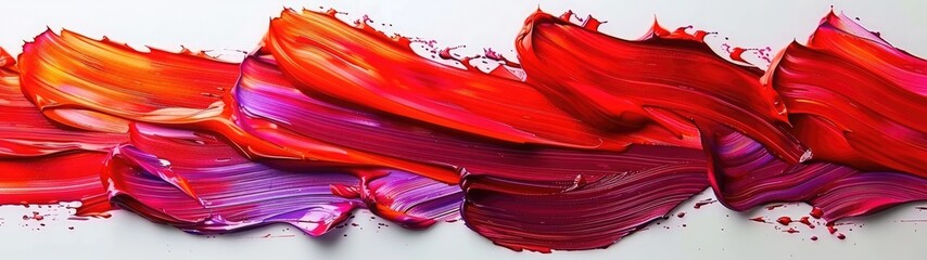 Dynamic abstract background with a mixture of red and lavender oil paint strokes, can be utilized for printed materials such as brochures, flyers, and business cards.