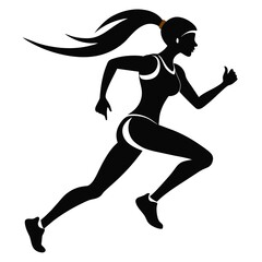 Running woman silhouette illustration