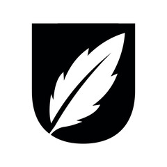 Feather Logo combine with letter U vector templat
