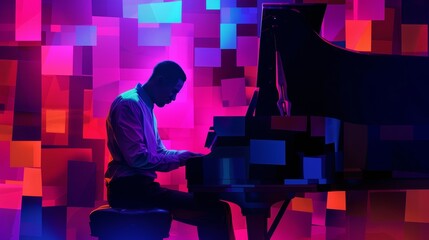 Jazz Night Groove with Musical Mosaics