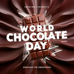 Happy chocolate day beautiful photo, world chocolate day vector illustration