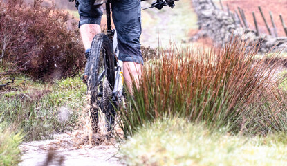 Mountain biking in muddy and wet conditions