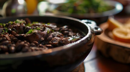 feijoada A hearty stew of black beans, pork, and beef