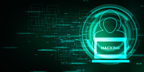 Obraz premium 2d illustration Cyber crime and internet privacy hacking. Network security, Cyber attack, Computer Virus, Ransomware, and Malware Concept