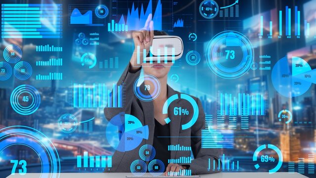 IT developer typing computer code for analyzing intelligent website development coder system data selection by VR innovation interface digital network technology visual hologram server. Contraption.